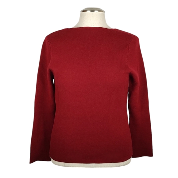 NWT! Cashmere VTG TSE V-Back Boatneck Knit Sweater "Bordeaux" Colorway Large - Picture 1 of 9